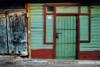 SCULLY, SEAN (1945- ) Group of three lush photographs of facades in Santo Domingo.